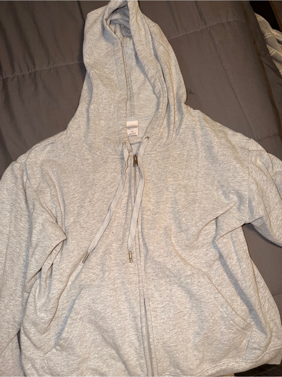 Auden Tops - Light Gray Zip-Up Cropped with Hood
